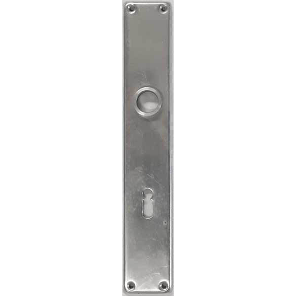 Türschild original alt, Aluminium leicht verkratzt, BB-Lochung 72mm, für Drücker Ø 17mm