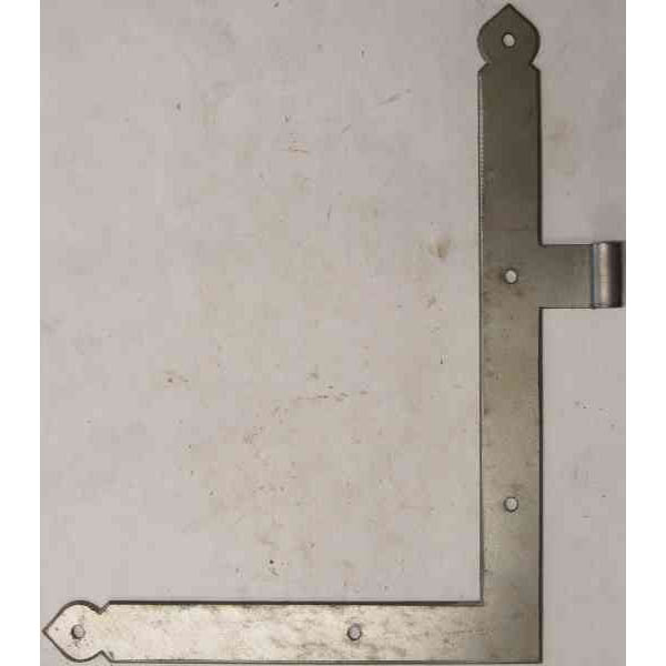 Altes Fensterwinkelband mit Kloben, Eisen blank