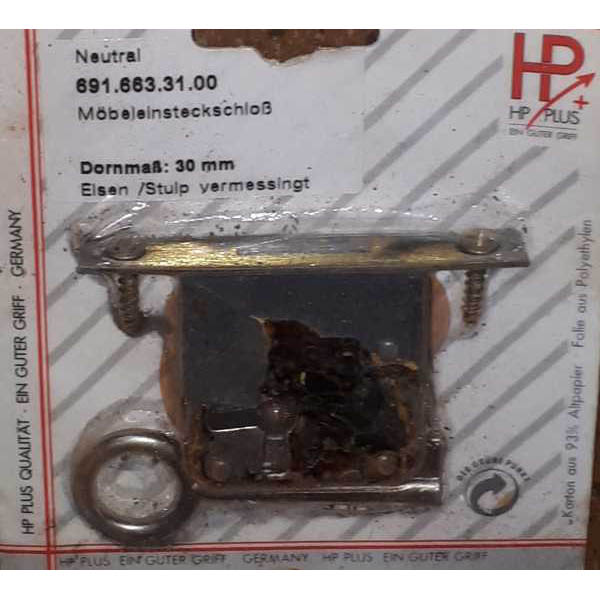Einsteckschloß, mit Schlüssel, Dorn 30mm, rechts, Stulpe: 75x12