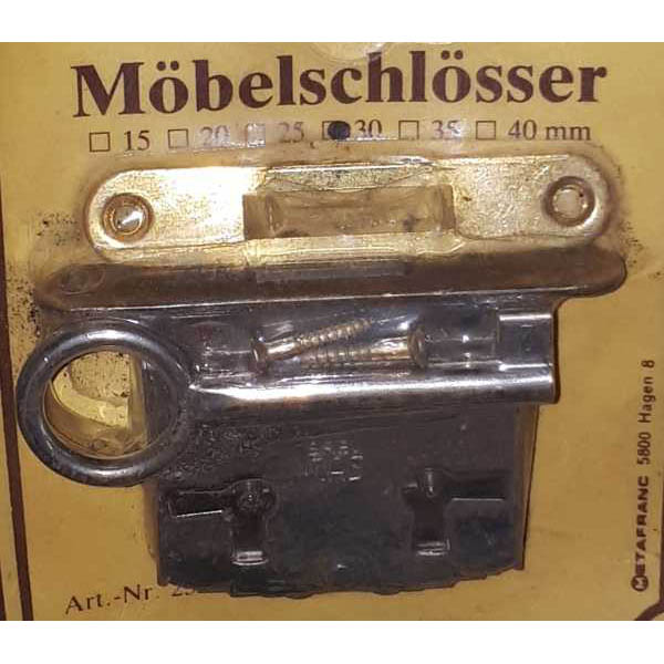 Einsteckschloß, mit Schlüssel, Dorn 30mm, rechts und links verwendbar, Stulpe: 75x12 mm