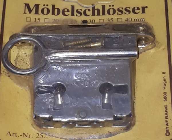 Einsteckschloß, mit Schlüssel, Dorn 30mm, rechts und links verwendbar, Stulpe: 75x12 Bild 2