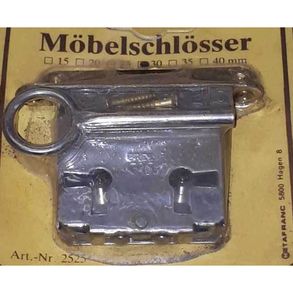Einsteckschloß, mit Schlüssel, Dorn 30mm, rechts und links verwendbar, Stulpe: 75x12 mm Bild 2