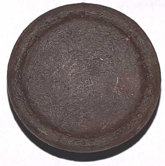 Antiker alter Knopf, Eisen gerostet und gewachst, gedreht, Ø 24mm