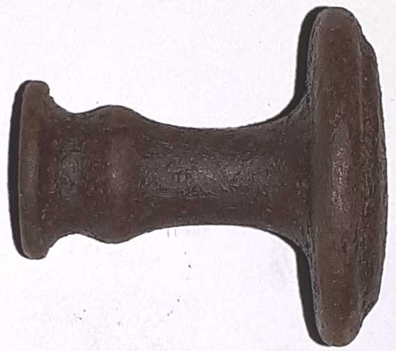 Antiker alter Knopf, Eisen gerostet und gewachst, gedreht, Ø 24mm Bild 2