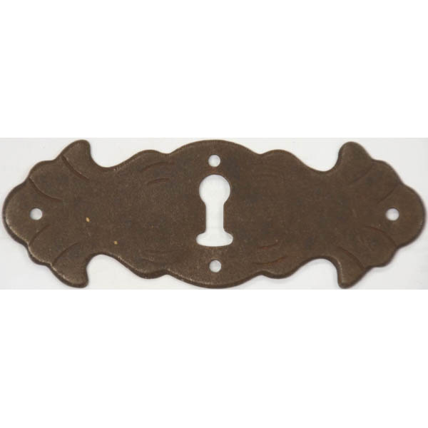 Schlüsselschild, Eisen gerostet und gewachst. Aus Blech gestanzt und geprägt.