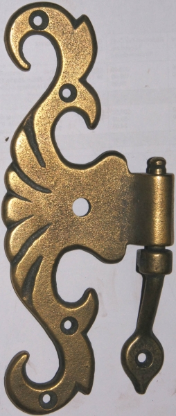 Möbelband, altvermessingtes gegossenes Eisen, für Überschlag 8mm