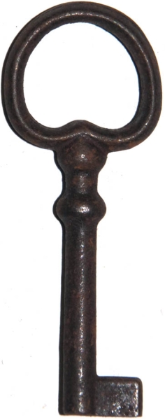 Rustikaler antiker nostalgischer Schlüssel, Eisen gerostet