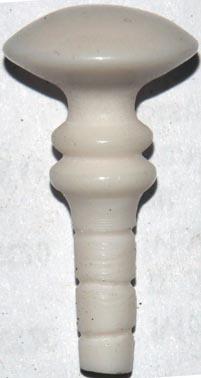Kunststoffknopf, weiß, Ø 16mm, antiker Möbelknopf