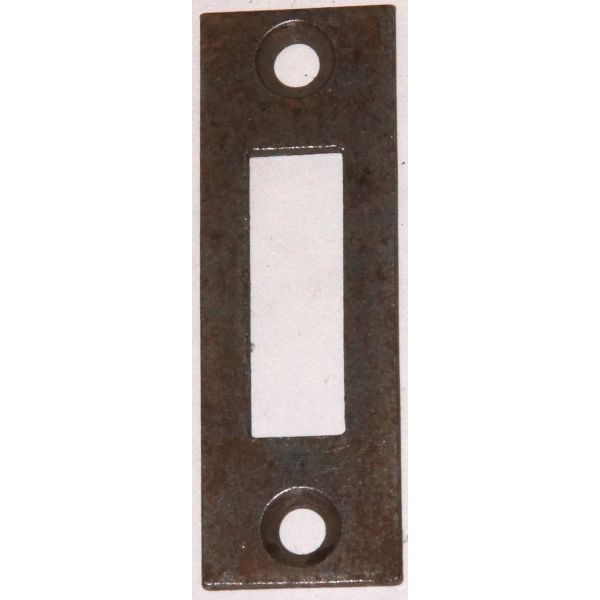 Schließblech eckig, Eisen blank, als Schutz fürs Holz bei Riegeln oder Schlösser, Loch für Riegel: 29x9mm, Einzelstück, nur 1 x verfügbar