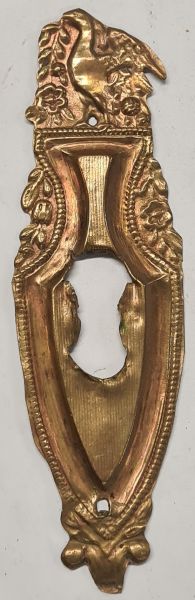 Klassizismus Schild antik, Messing geprägt patiniert, Originalbeschläge, nur noch 1 Stück verfügbar