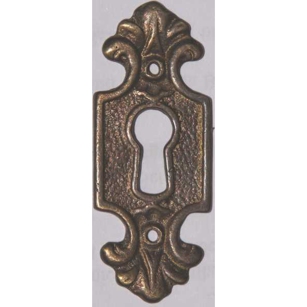 Schlüsselschild, Messing patiniert, gegossen