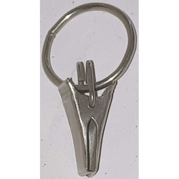 Vorhangklammer vernickelt, original alt, Vorhangring, Gardinenring. Ring innen: Ø 18mm