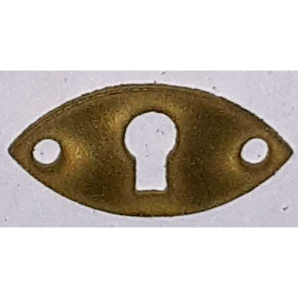 Schlüsselschild, Messing roh, aus Blech gefertigt