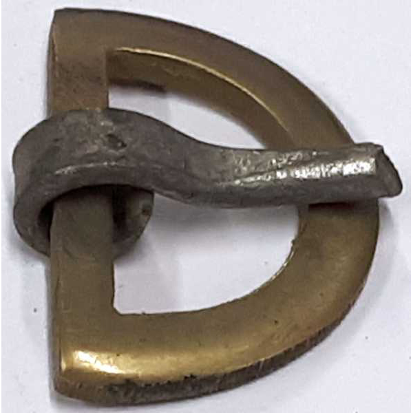 Gürtelschnalle, Messing patiniert, original alt, Innenbreite für Leder: 24mm