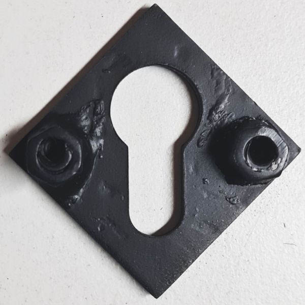 PZ-Rosette für außen, Eisen schwarz, zum Durchschrauben, Einzelstück, nur noch 1 x verfügbar Bild 2