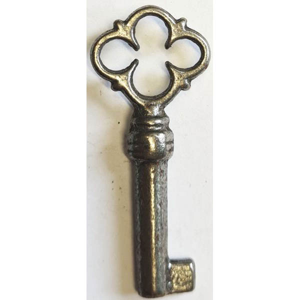 Schlüssel antike alte Form, aus Eisen blank und geradem Bart, nur noch 3 x verfügbar