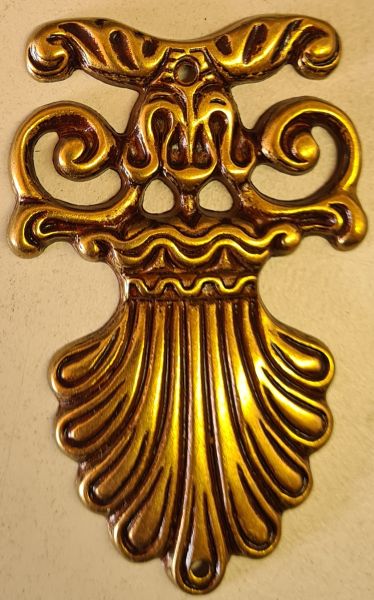 Applikation antik, Zierteil Messing gegossen patiniert, nur noch 1 Stück verfügbar, Restposten