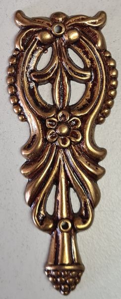 Applikation antik, Zierteil Messing gegossen patiniert, nur noch 1 Stück verfügbar, Restposten