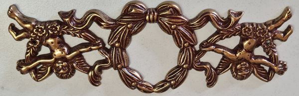 Applikation antik, Zierteil Messing gegossen patiniert, nur noch 1 Stück verfügbar, Restposten