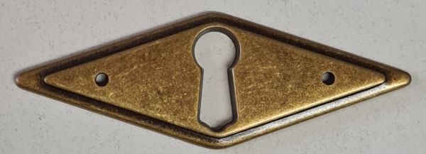 Klassizismus Schild antik, Raute Messing gegossen patiniert, Einzelstück nur noch 1 Stück verfügbar