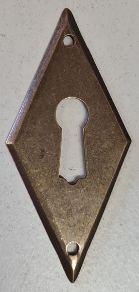 Klassizismus Schild antik, Raute Messing gegossen patiniert, Einzelstück nur noch 1 Stück verfügbar