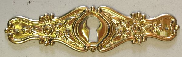 Gründerzeit Schlüsselschild historisches, Messing geprägt poliert, Einzelstück, nur 1 x verfügbar
