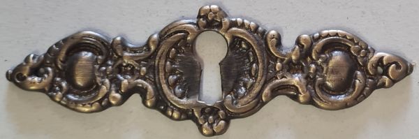 Gründerzeit Schlüsselschild historisches, Messing gegossen, patiniert, nur 1 x verfügbar, Einzelstück