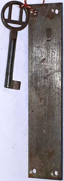 Hakenschloss Eisen angerostet, mit Schlüssel, original altes Schloss