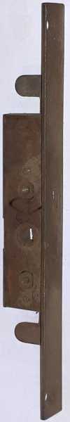 Einsteckeinreiber antik mit Zunge und Zubehör, Eisen verzinkt, Dornmaß 13mm links, Original alte Ware, 7mm Innenvierkant