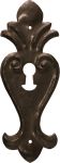 Schlüsselschild, Eisen gerostet und gewachst, altes antikes Schild