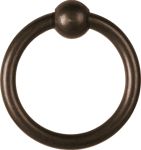 Ring, Eisen gerostet und danach gewachst, 34 mm, antik, alt. Aus Draht gefertigt.