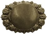 Knopf Ø 32mm, mit Rosette, Messing schön antik patiniert, Rosette mit Knopf und Schraube