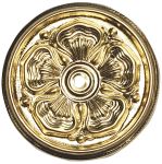 Rosette in Messing roh, antike, rustikal, zum selber mit Ringen oder Knöpfen kombinieren