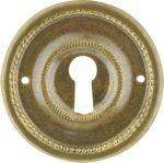 Schlüsselschild altes rund, Ø 50mm, Messing patiniert, alt