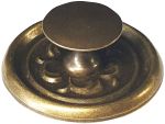Beschläge historisch, Knopfgriff, Messing patiniert, Rosette mit Knopf und Schraube