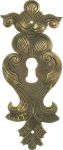 Schlüsselschild antik aus Messing patiniert. Handgefertigt aus Blech.