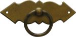 Ringgriff mit Rosette, Messing patiniert, Griff Landhaus