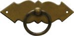 Ringgriff mit Rosette, Messing patiniert, Griff Landhaus, Griffe Landhausstil, historisch, nostalgisch, Historie, Nostalgie, Vintage