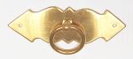 Ringgriff mit Rosette, Messing poliert, Griff Landhaus