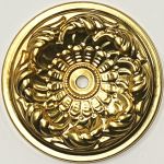 Rosette in Messing roh, antik, rustikal, zum selber mit Ringen oder Knöpfen kombinieren