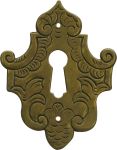 Schlüsselschild, Messing antik patiniert. Handgefertigt aus Blech, rustikaler Möbelbeschlag