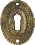 Ovales antikes Schlüsselschild, Messing patiniert, nostalgische Schilder