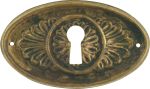 Schlüsselschild antik, alt, Messing patiniert, Biedermeier Beschläge, historisch