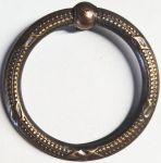 Ring, Messing antik patiniert. Aus Draht gefertigt, geprägt, alter Griff Bügel