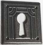 Schlüsselschild, altverzinnt, Möbel Beschläge Jugendstil, antik