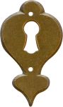Schlüsselschild rustikal in Messing patiniert, altes antikes Schild