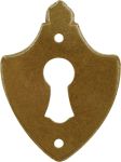 Schlüsselschild, Messing patiniert, Schilder für alte Möbel rustikal
