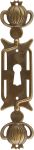 Schlüsselschild, Messing patiniert, floraler Jugendstil, altes antikes Schild
