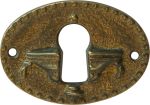 Schlüsselschild, Messing patiniert, historisches Modell, antik