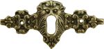 Schlüsselschild, Messing patiniert, Löwenkopf, altes antikes Schild